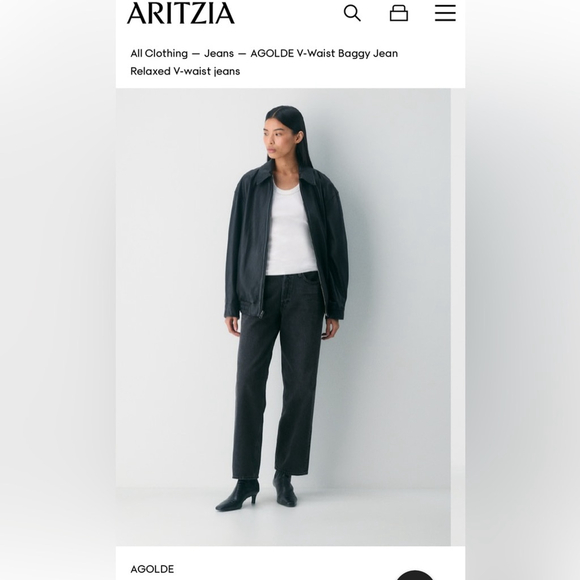 AGOLDE V-Waist Baggy Jeans Size 24 - Picture 3 of 14